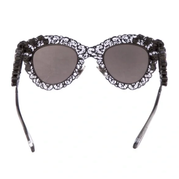 Authentic Dolce & Gabbana Silver Filigree and Crystal Sunglasses - Picture 5 of 8
